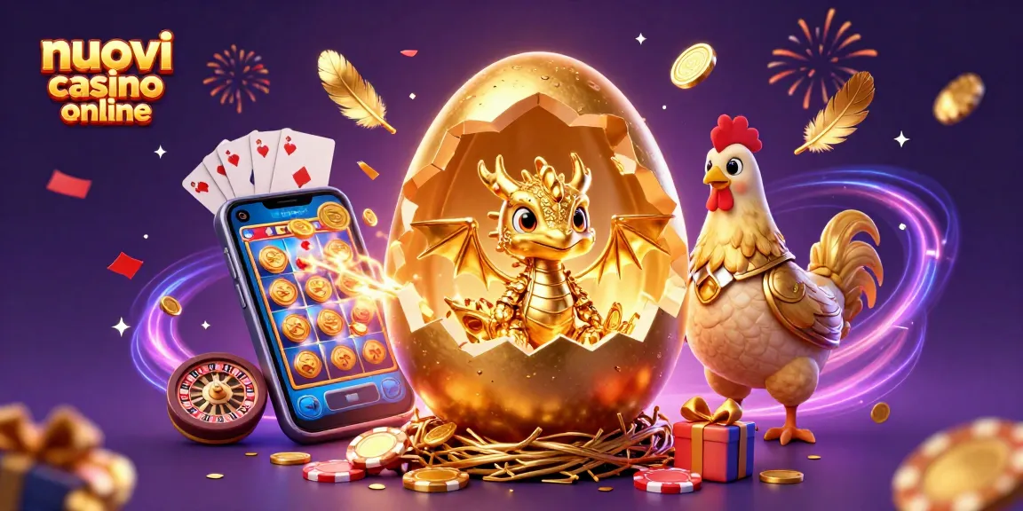 Scopri i nuovi casino online con un drago d'oro tra le fiches e giochi animati.