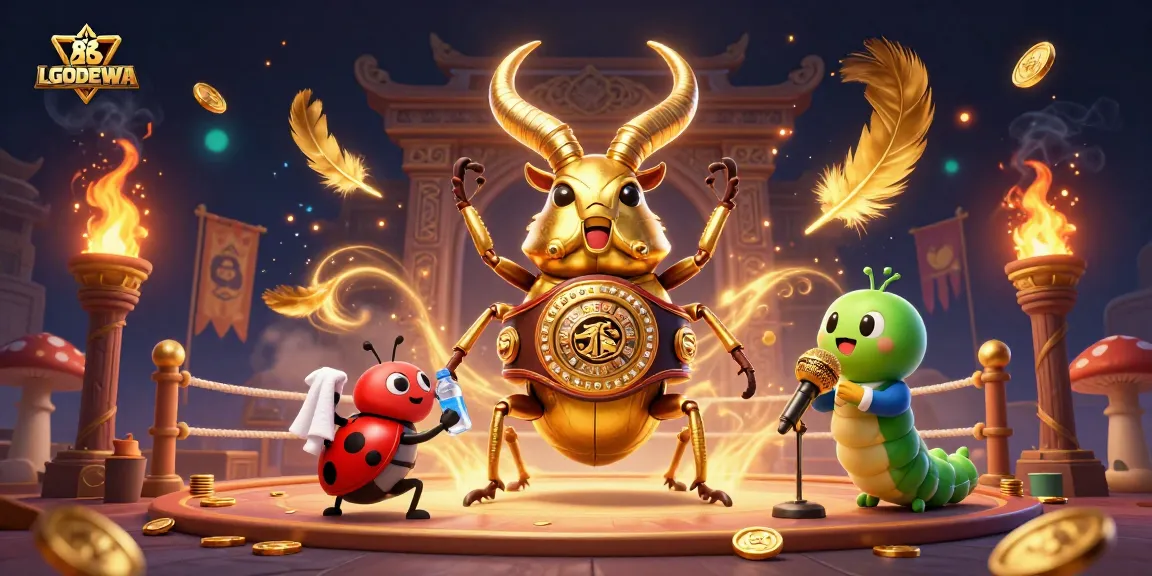 Join LGODEWA for exciting slot gaming action with immersive 3D characters and vibrant casino elements.