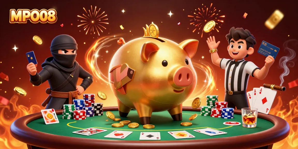 MPO08 enhances online gaming with a dynamic illustration featuring engaging casino elements.