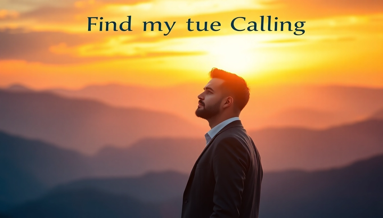 Thoughtful person standing in nature to find my true Calling against a sunset backdrop.