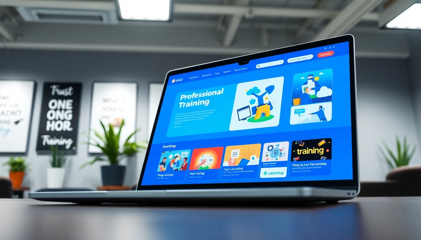 Explore training opportunities with kelasinstruktur.com on a professional platform interface.