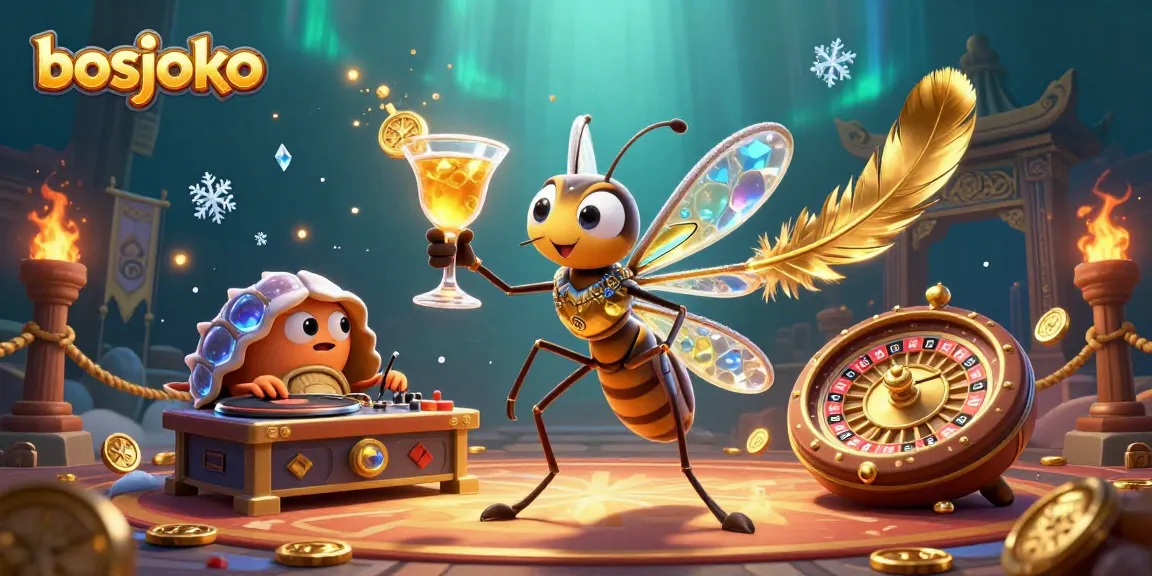 Permainan slot gacor di bosjoko dengan maskot kasino dan elemen menarik yang menambah keseruan.
