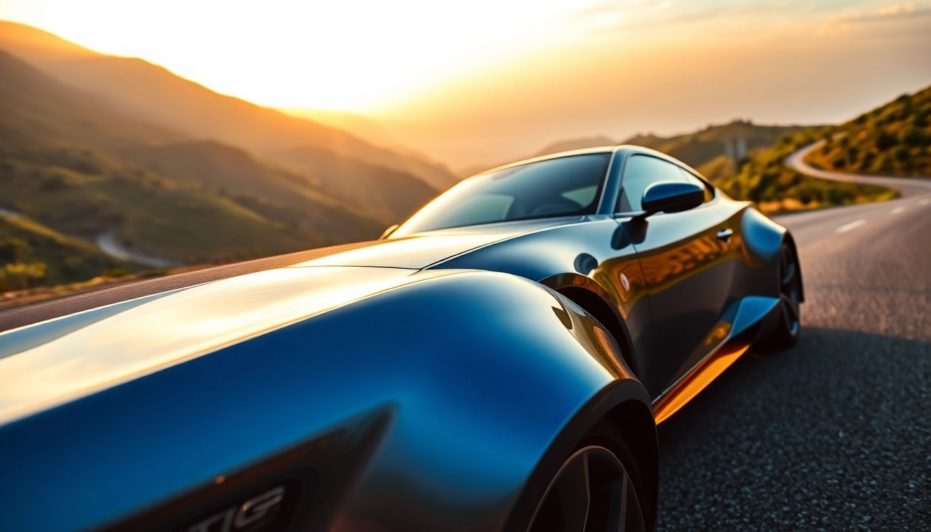Experience the elegance of the Drift Daily Car parked elegantly on a mountain road.
