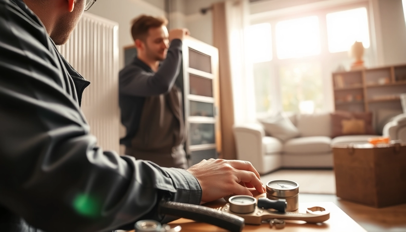 Providing heating repair patterson ny services with a professional technician in a cozy home setting.