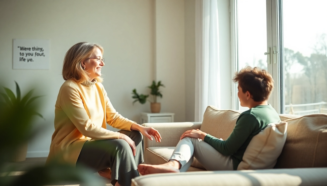 Encouraging scene between a life coach and client, highlighting Life Coaching in a minimalist office.