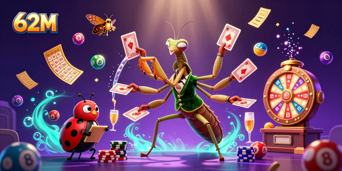 Apostadores vibrantes jogando com 62M em um cassino repleto de elementos de sorte e jogos divertidos
