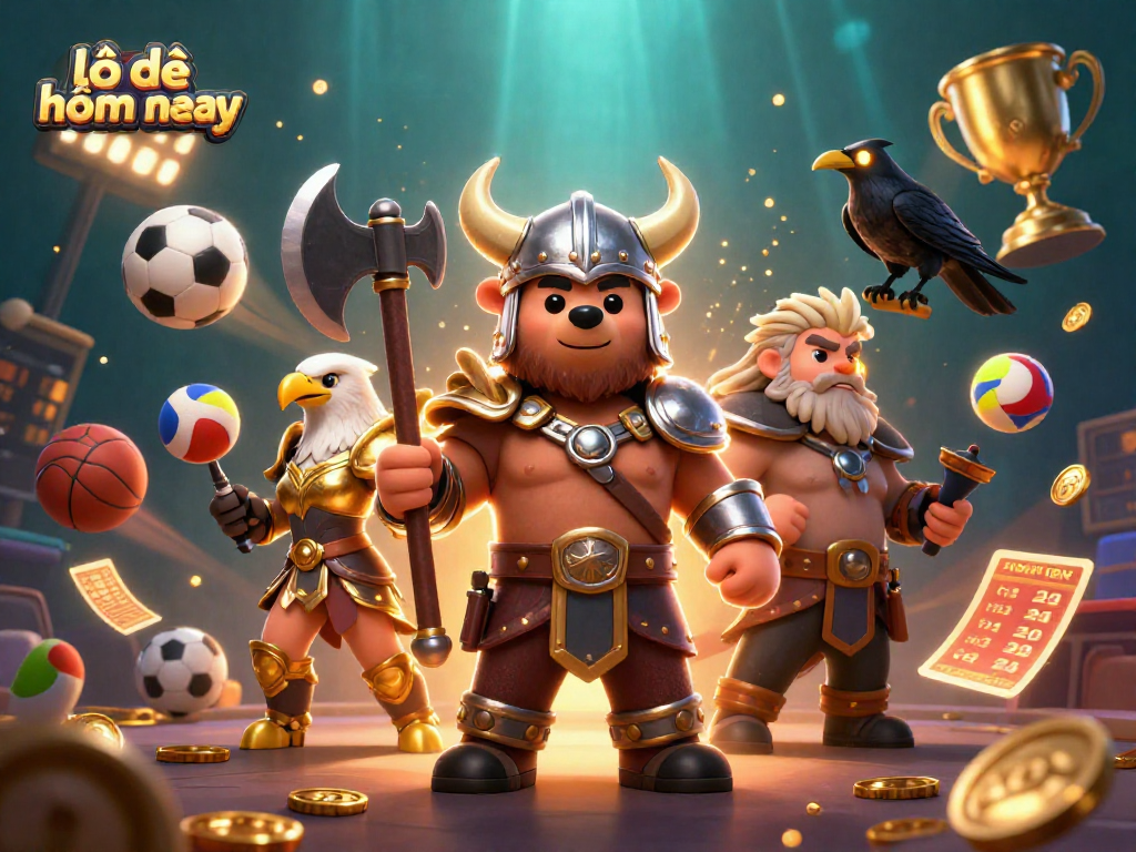 Engage in lô đề hôm nay strategies with dynamic elements in a vibrant 3D casino scene.