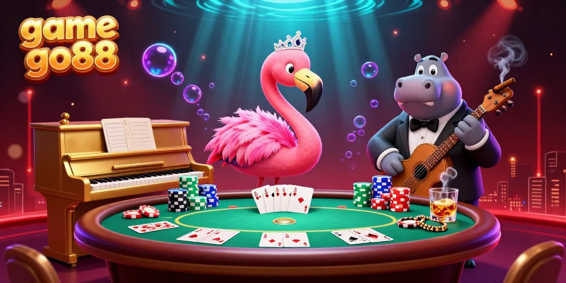 Engage with the thrilling game go88 experience featuring vibrant casino characters and dynamic poker elements.