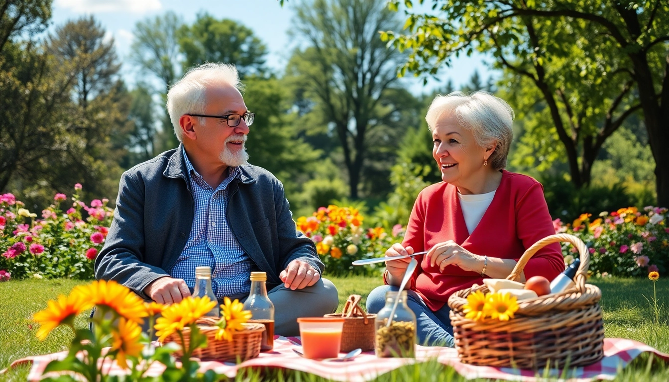 Vibrant park scene showcasing activities for seniors at https://www.handigvoorsenioren.nl/.