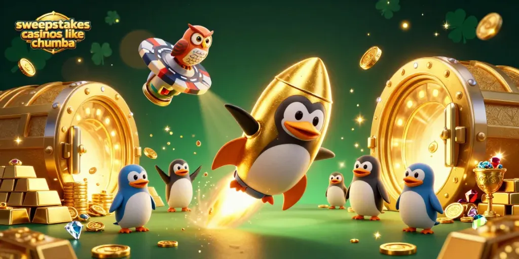 Experience thrilling gameplay at sweepstakes casinos like chumba, surrounded by treasure and excitement.