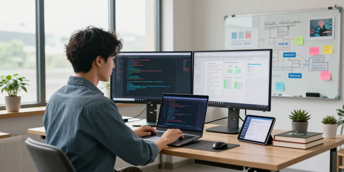 Software engineer optimizing the NAGA2000 code in a modern workspace.