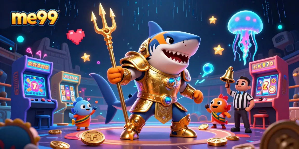 Experience the thrill of me99 at a lively underwater casino with vibrant characters and action.