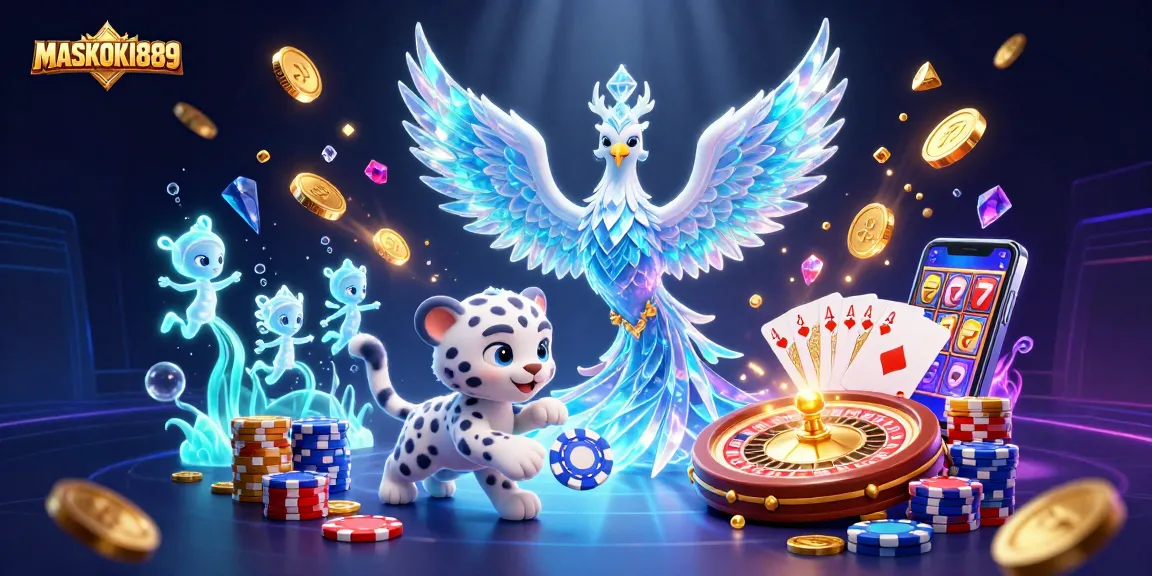 Engage with the thrilling world of MASKOKI889 as vibrant characters bring casino magic to life.