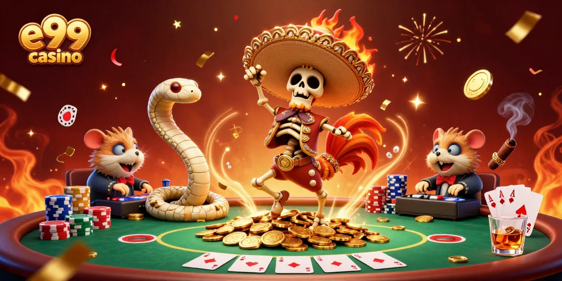 Experience the thrill of e99 casino with a victory dance on golden coins!