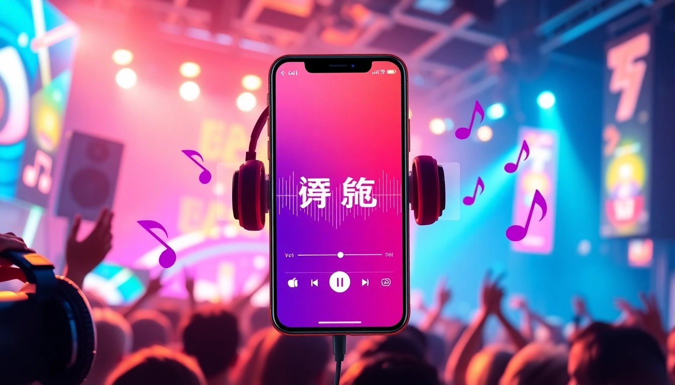 使用汽水音乐应用程序的现代智能手机界面，活跃的音乐氛围。