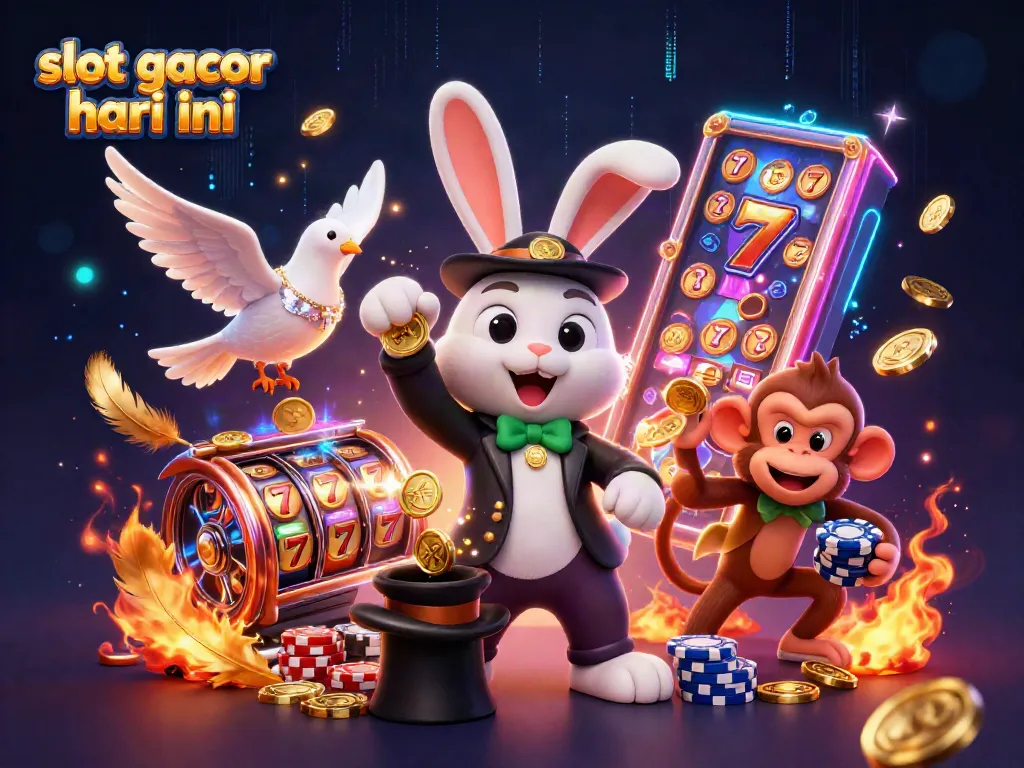 Experience the thrilling action of slot gacor hari ini with a vibrant 3D casino illustration