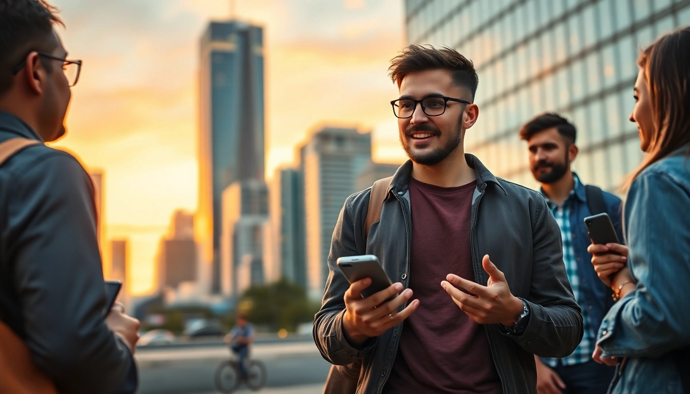 Verken https://www.mannenmag.nl/ met een moderne man die bezig is met lifestyle-activiteiten in de stad.