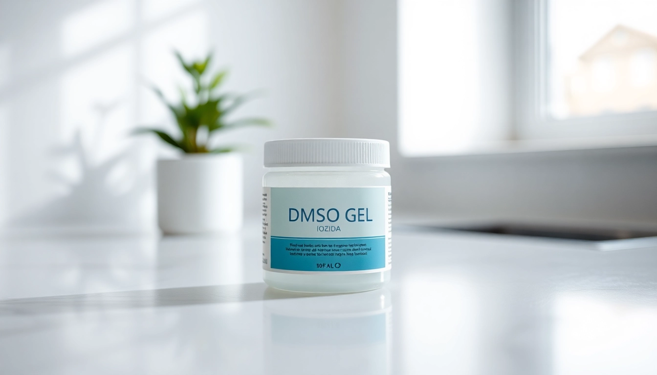 Applying DMSO gel for humans on skin to relieve pain and inflammation.