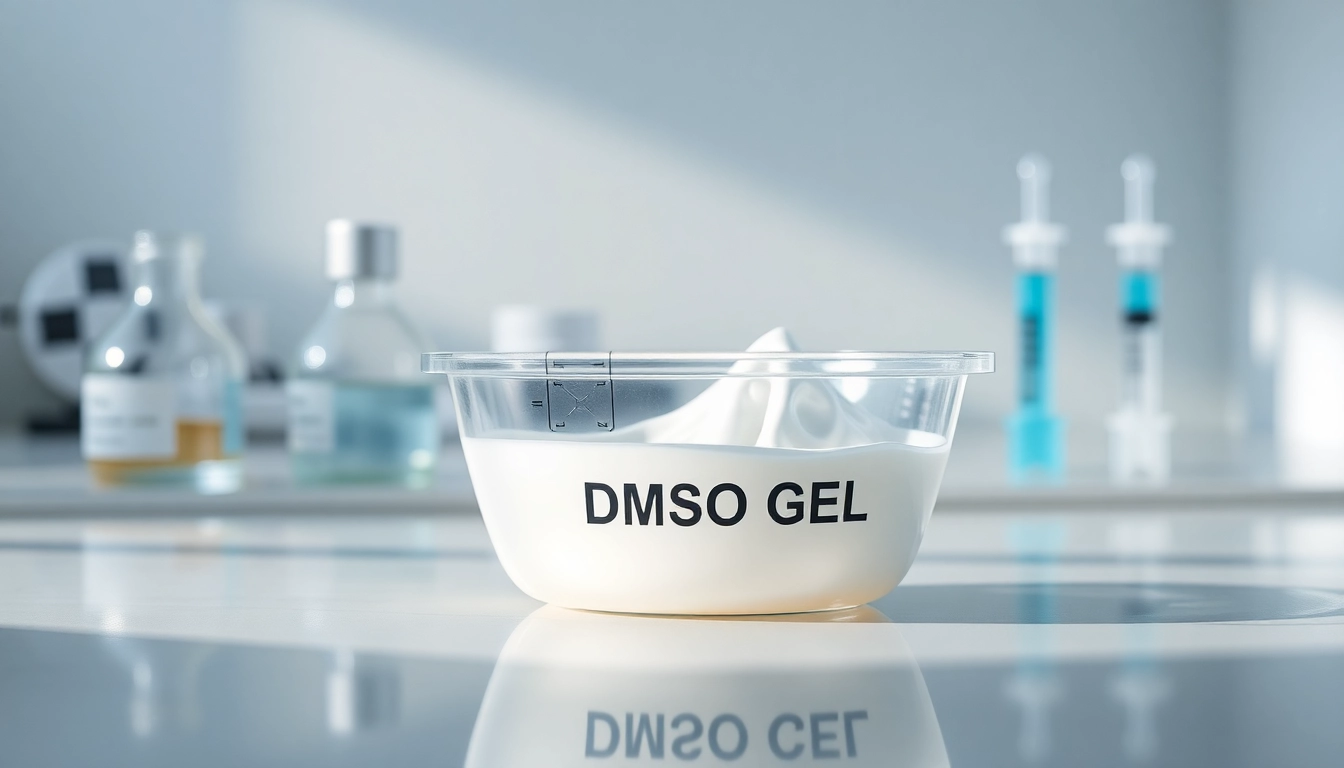 Applying DMSO gel for humans in a clinical setting to demonstrate its uses and benefits.