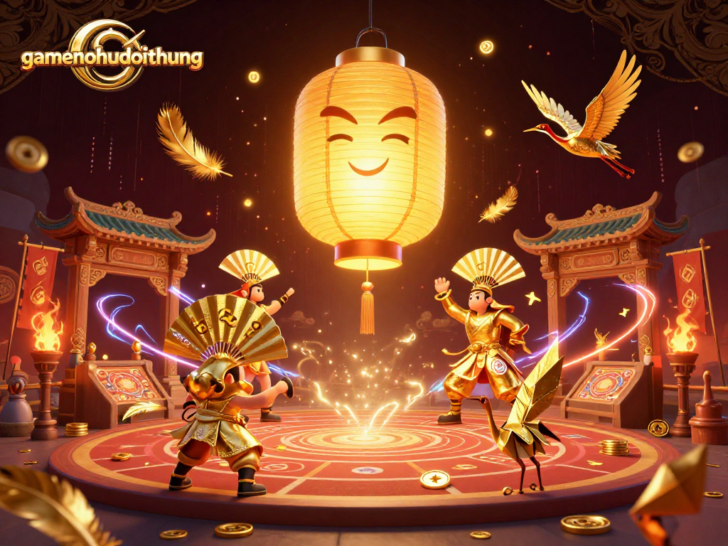 Experience thrilling jackpot spins at gamenohudoithuong with vibrant Asian-themed casino illustration.