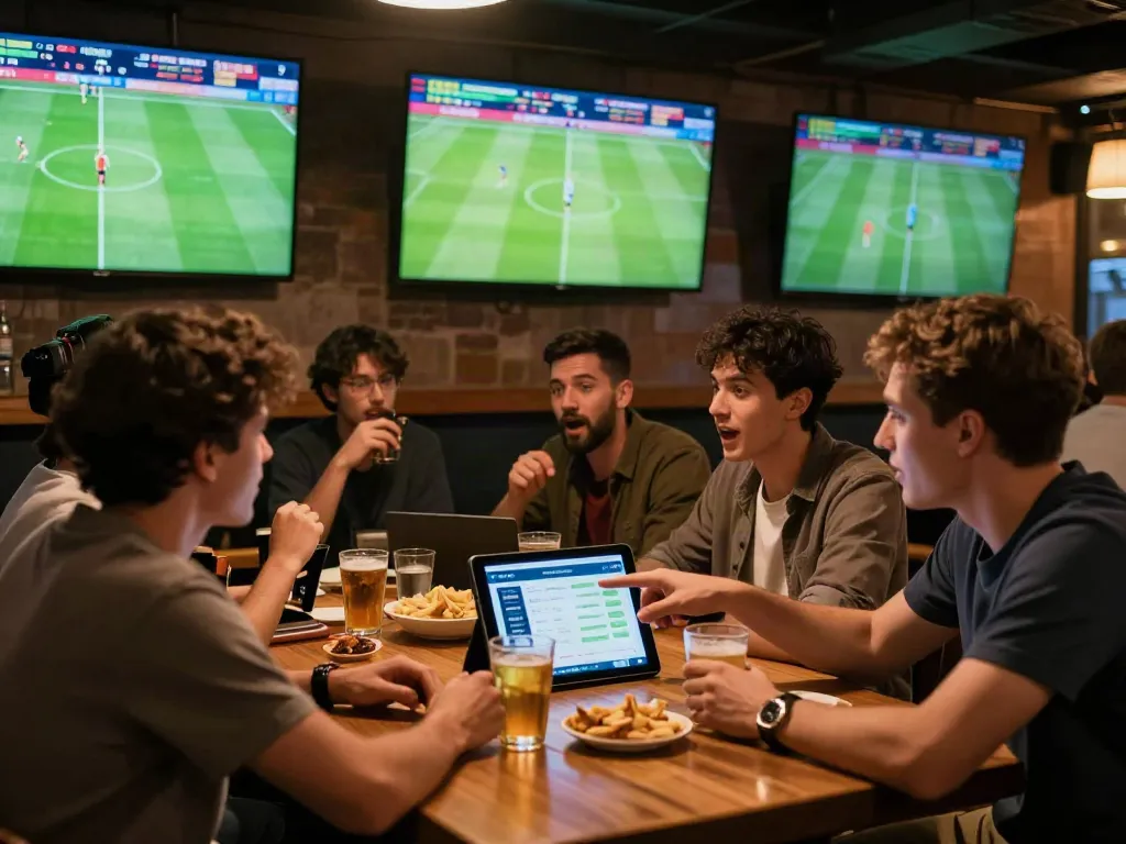 Exciting sports betting atmosphere featuring friends using the WWBOLA platform.