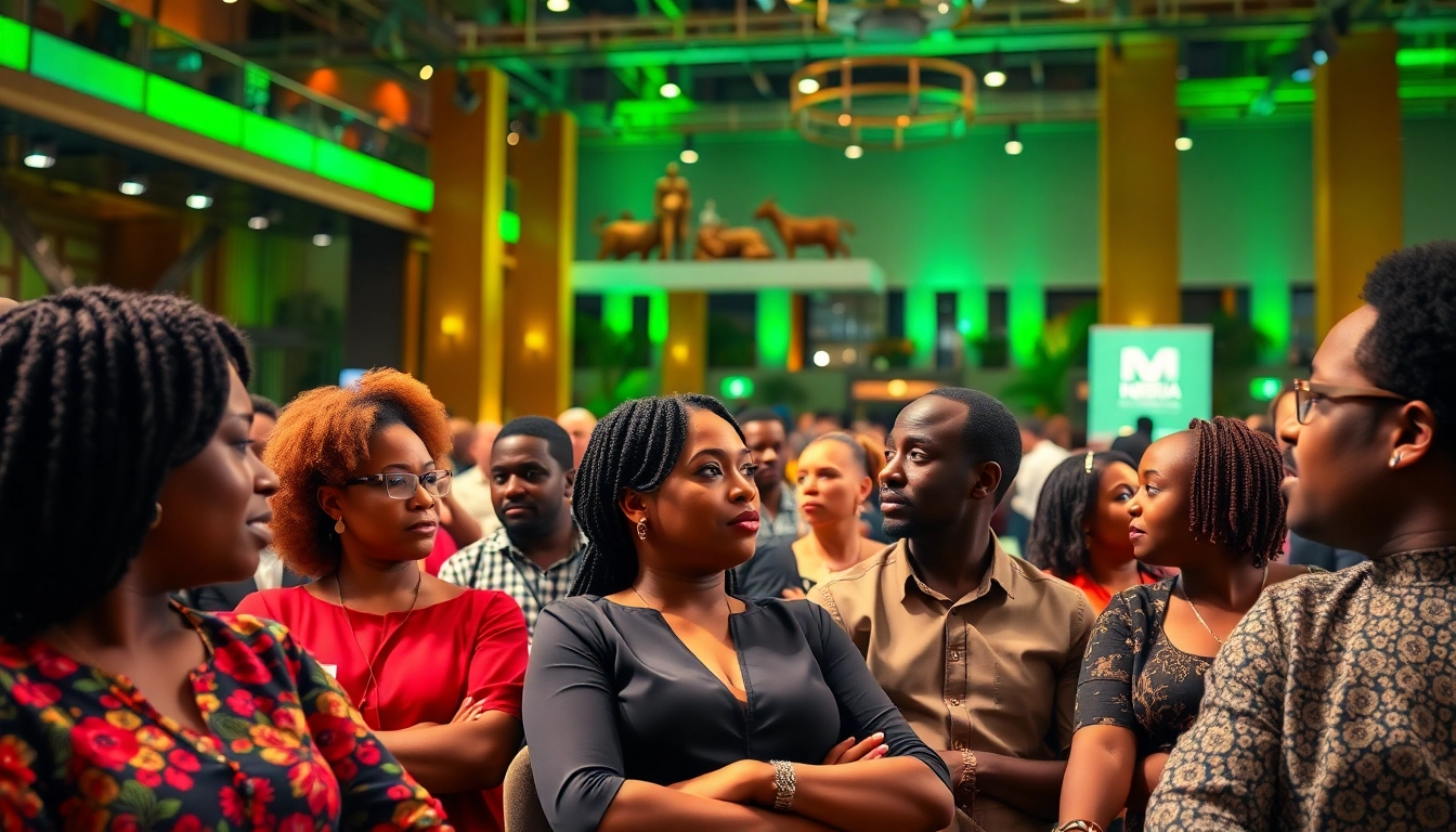 enigeria technology conference scene showcasing diverse attendees engaged in discussions.