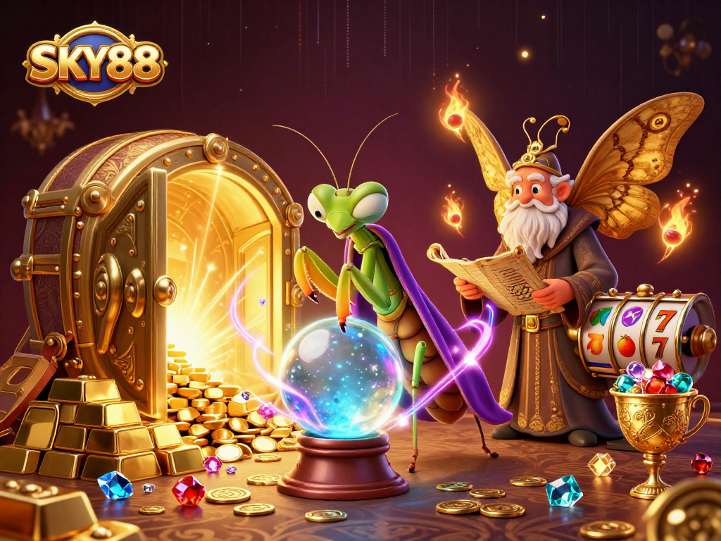 Experience the thrill of SKY88 slots with mystical characters and dazzling treasures!